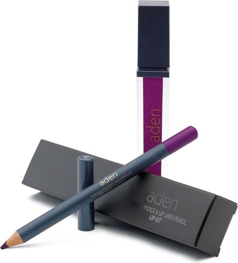 Liquid Lipstick + Lipliner Pencil Set Purple 26