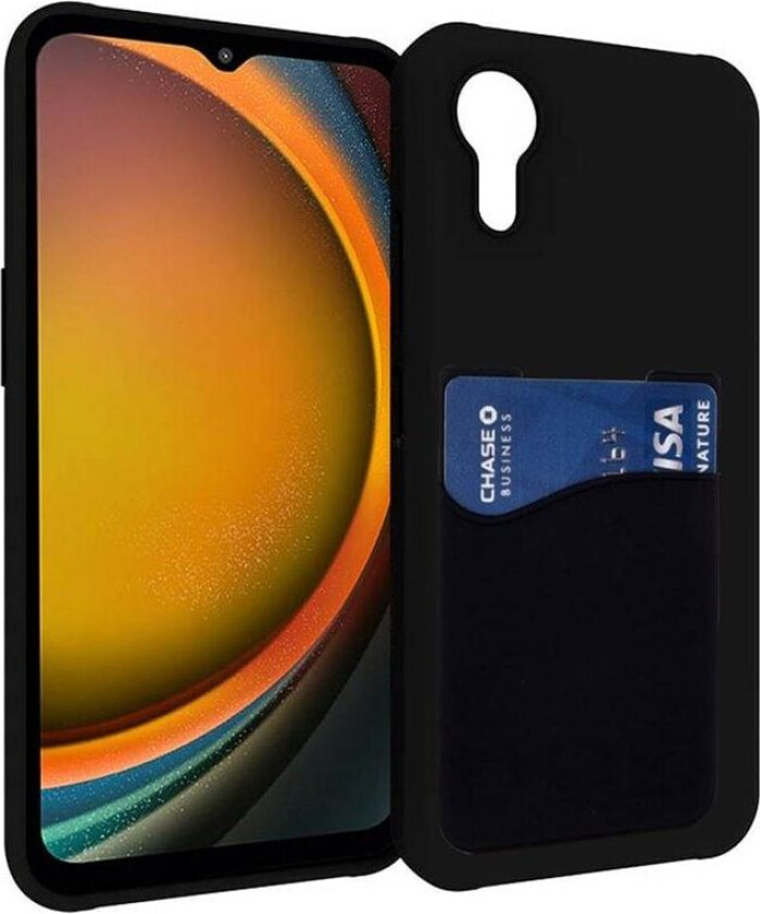 Silikon deksel med kortholder Samsung Galaxy Xcover 7 - Svart