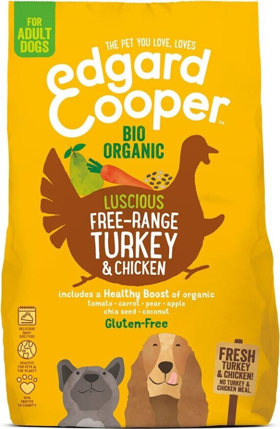 Edgard & Cooper Dog Økologisk Kalkun & Kylling (2,5 kg)