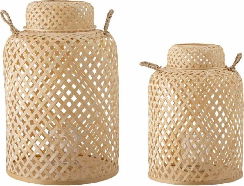 Madlin lykt glass 2-pakning Brun