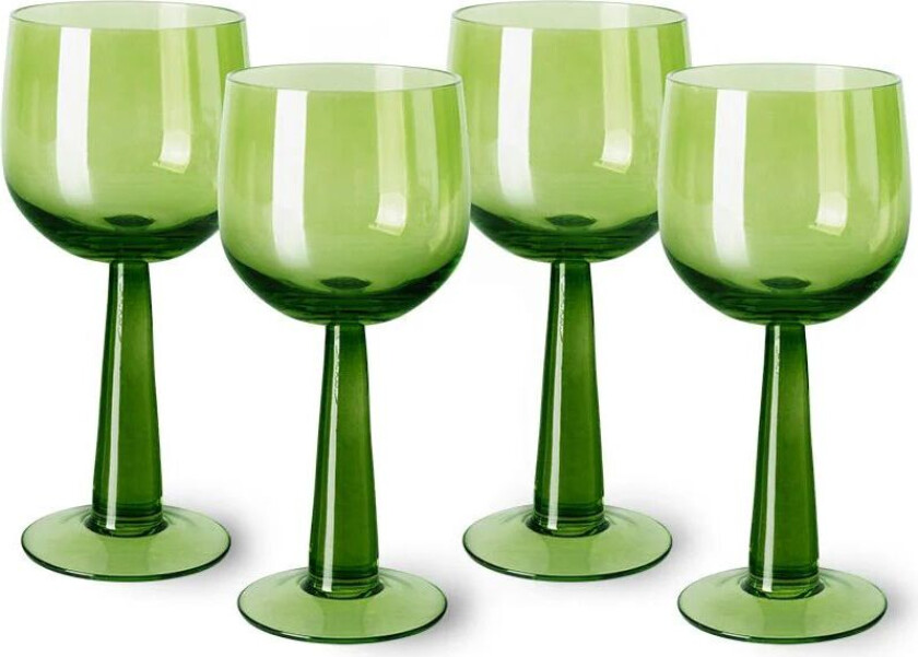 The Emeralds Vinglass Høye 4-pakning 20 cl Limegrønn
