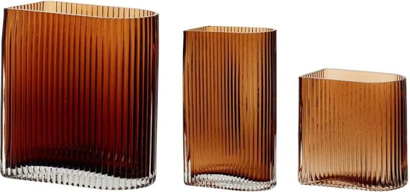 Vase 3-pakning Oransje-brun