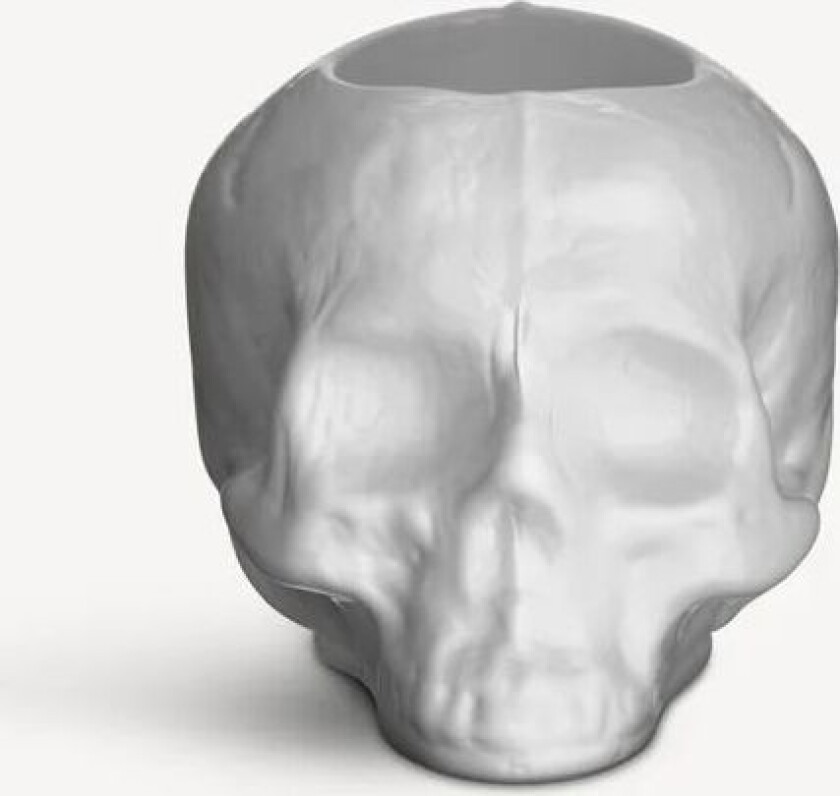 Skull Telysholder 8,5 cm Hvit