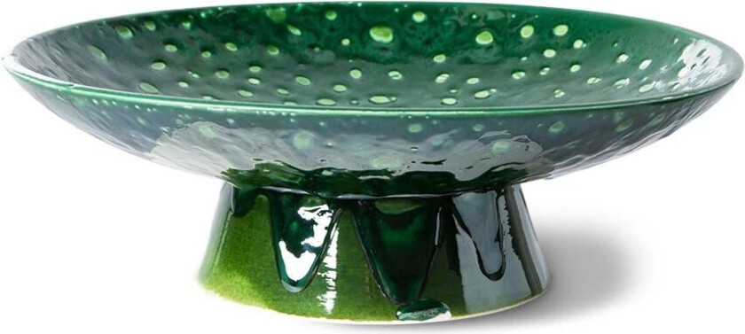 The Emeralds skål med fot Ø30x10 cm Grønn