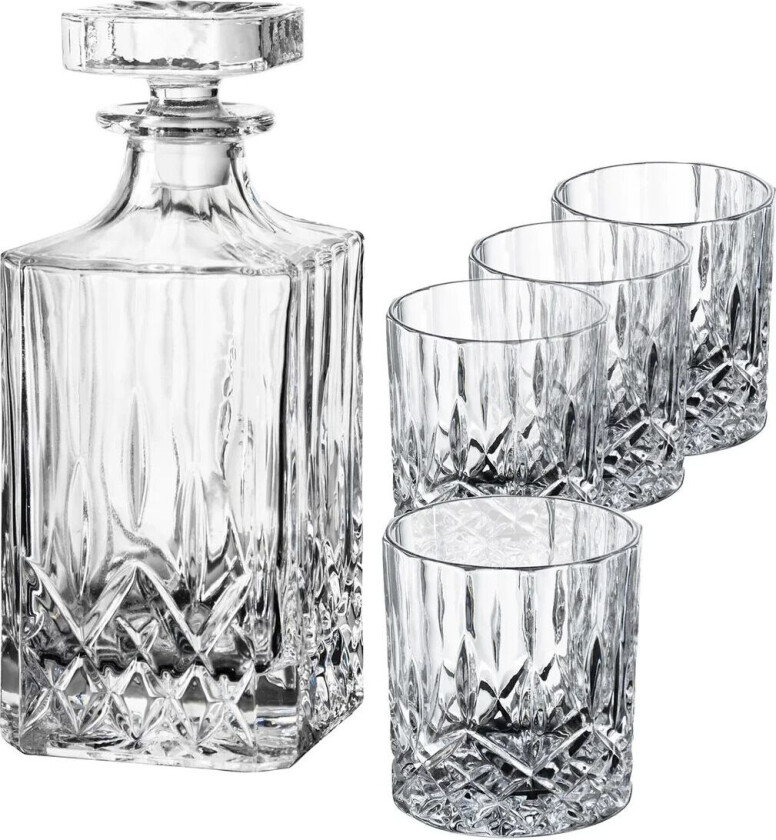 Aida Harvey whiskeysett karaffel og 4 stk whiskeyglass Glass