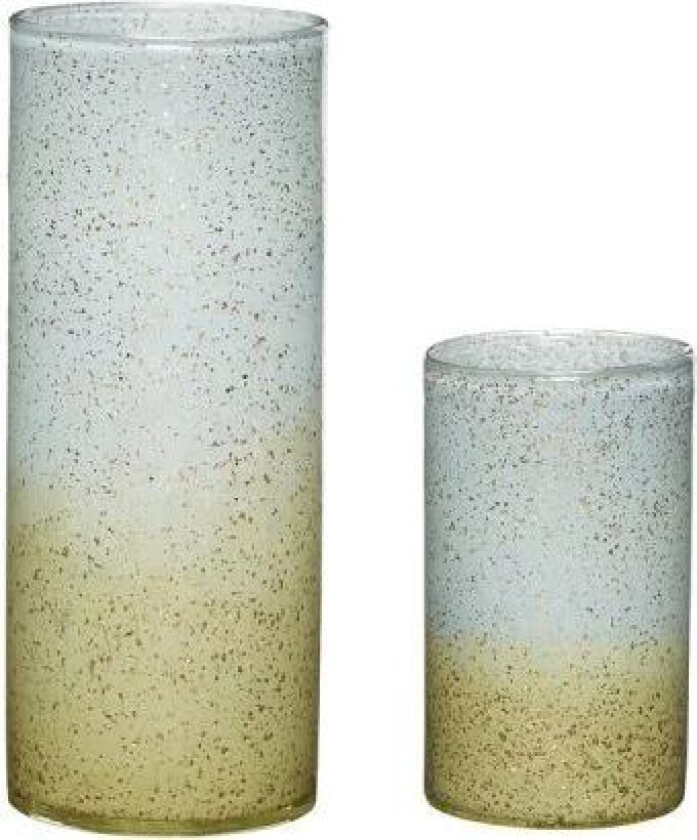 Shimmer Vase 2-pakning Blå-glitter