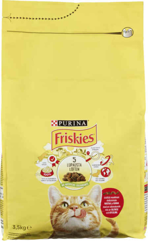 Purina Friskies Okse/Kylling/Lever 3,5kg