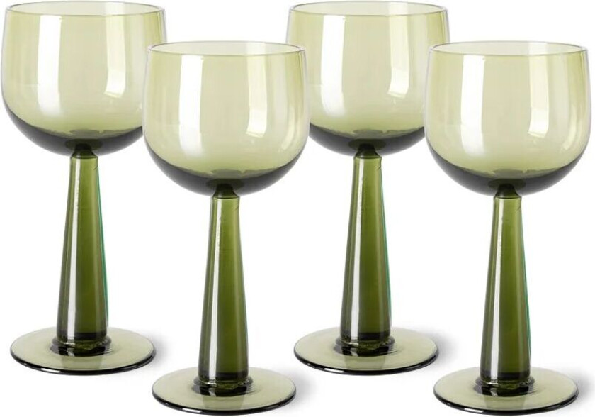 The Emeralds Vinglass 4-pakning 20 cl Olivengrønn