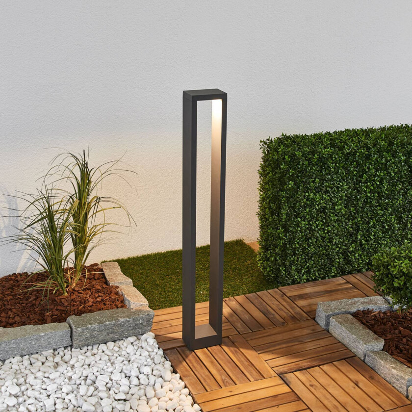 Firkantet LED-pullertlampe Jupp, 90 cm