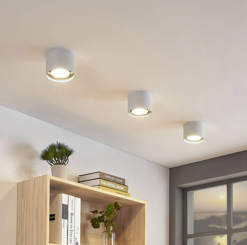 Takspot Mabel, rund, hvit