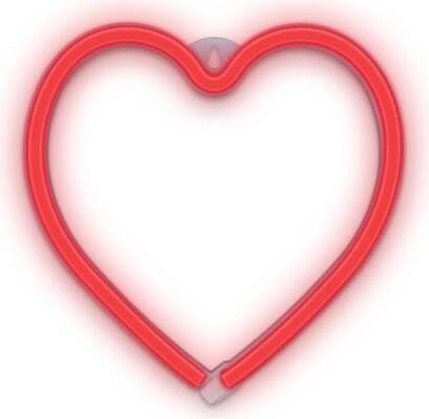 Neon LED Light HEART battery + USB FLNEO7, Red