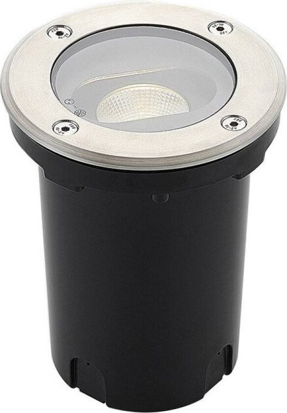 Rund LED-bakkespot Doris, rustfritt stål