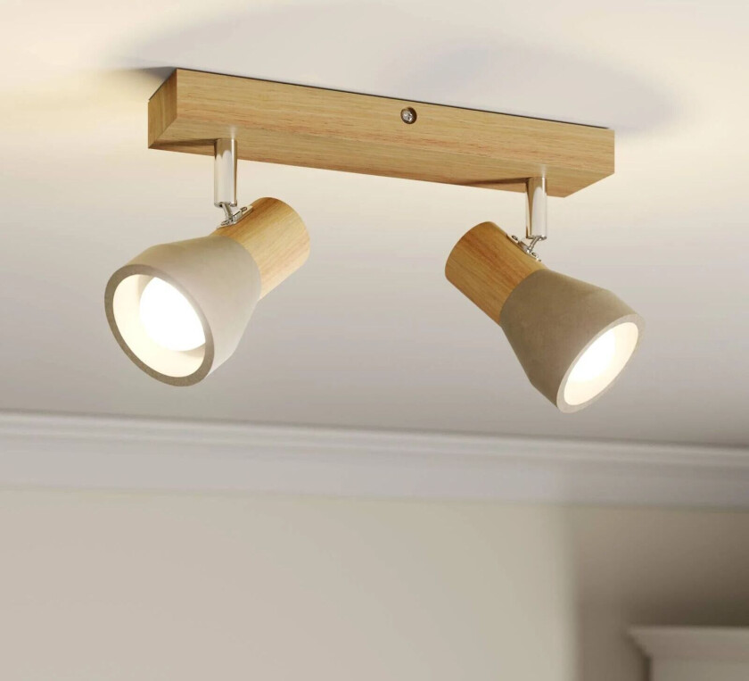 Spotlight Filiz av tre og betong, 2 lyskilder