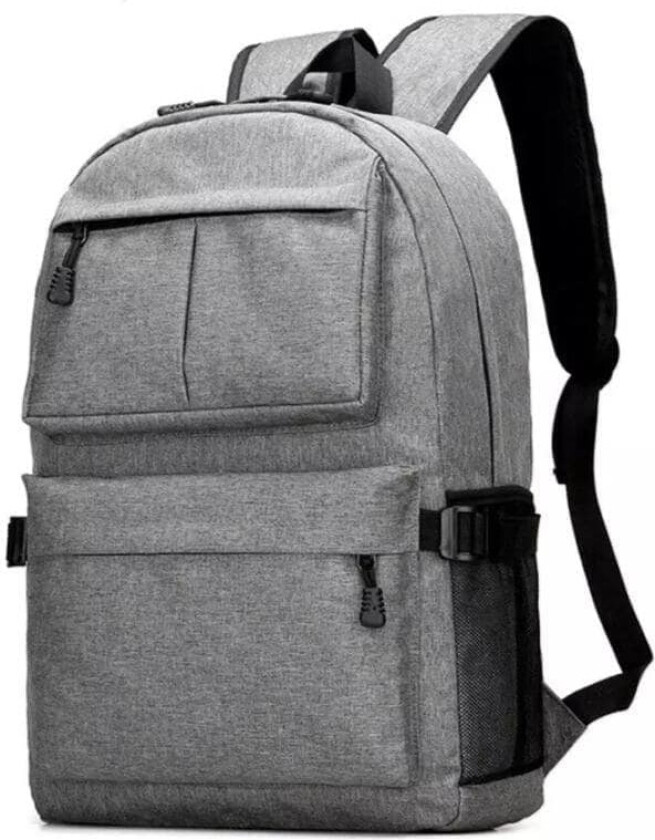 Slitesterk, stor ryggsekk med USB-port - Grå