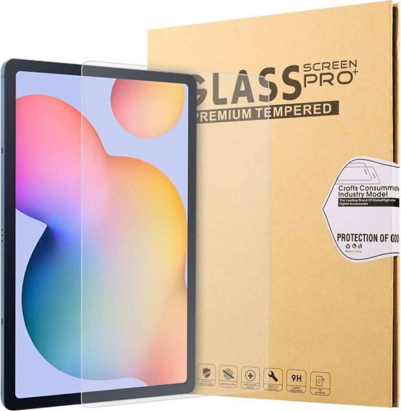 2x Skjermdeksel i herdet glass til Samsung Galaxy Tab S7 Plus S8 Plus