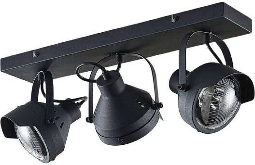 Lyskaster-spot Henega, svart, 3 lyskilder