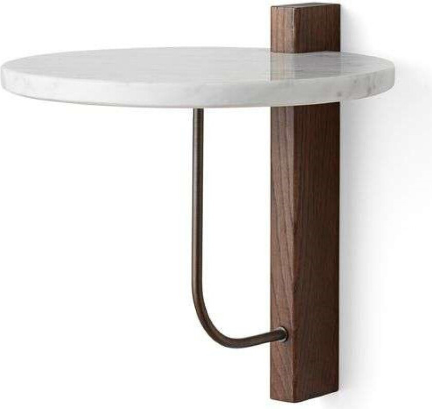 Corbel hylle marmor carrara, mørkbeiset eik