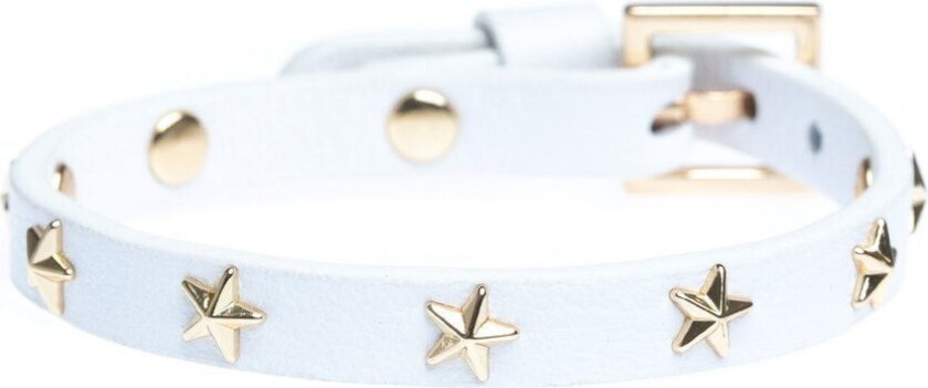 Leather Star Stud Bracelet Mini White
