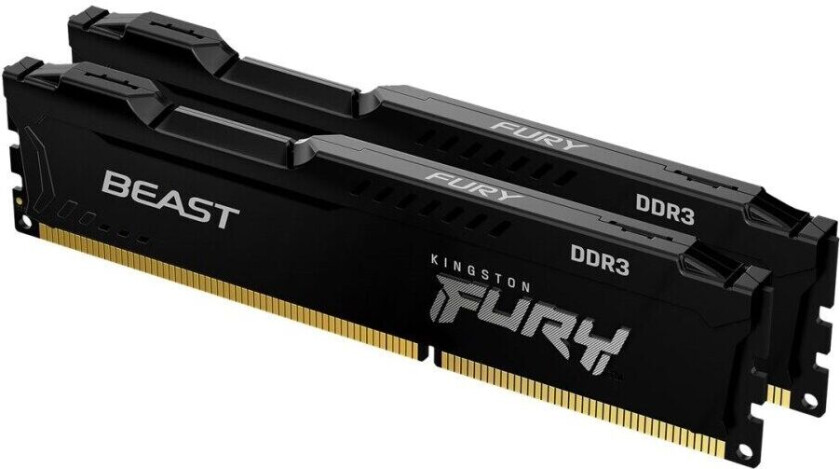 FURY Beast - DDR3 - sett - 16 GB: 2 x 8 GB - DIMM 240-pin - 1600 MHz / PC3-12800 - CL10 - 1.5 V - ikke-bufret - ikke-ECC - svart