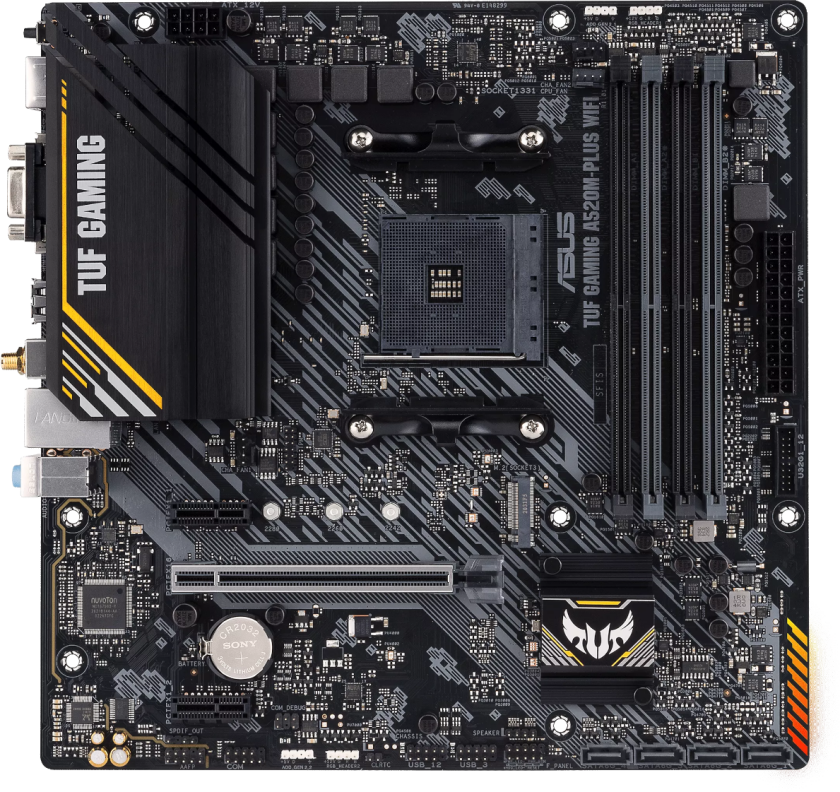 TUF GAMING A520M-PLUS WIFI Hovedkort - AMD A520 - AMD AM4 socket - DDR4 RAM - Micro-ATX