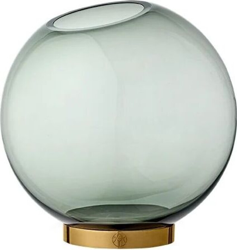 Globe vase large grønn-messing