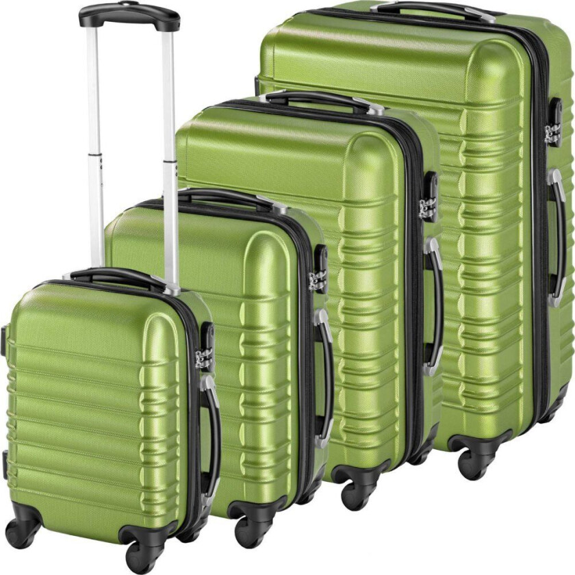 Koffert sett 4 deler hardcase - grønn