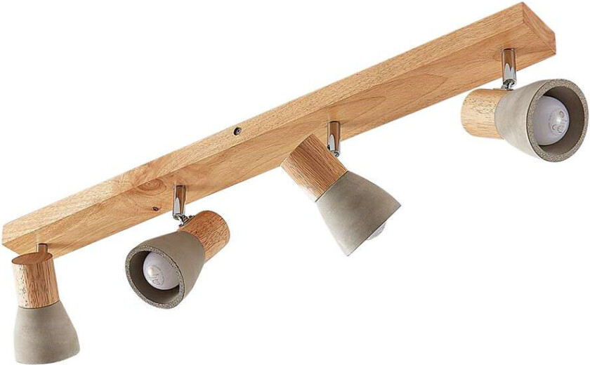 Spotlight Filiz av tre og betong, 4 lyskilder