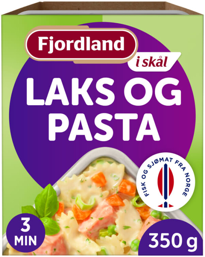 Fjordland i Skål Laks og Pasta i Frisk Urtesaus 350g