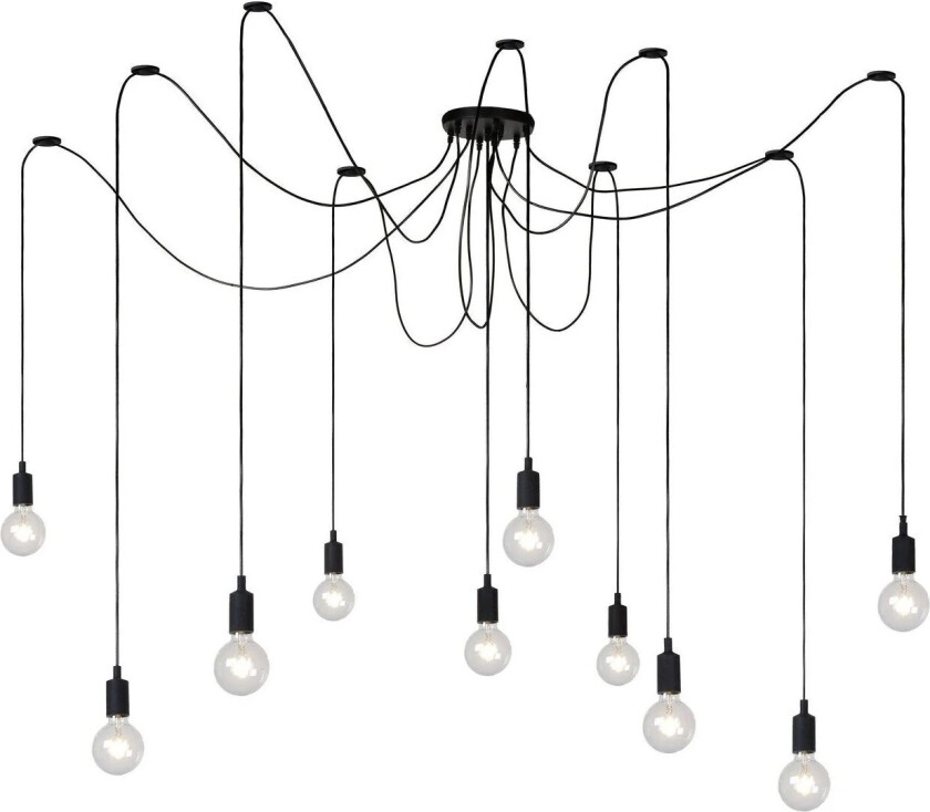 Fix multi 10 lys takpendel - Svart