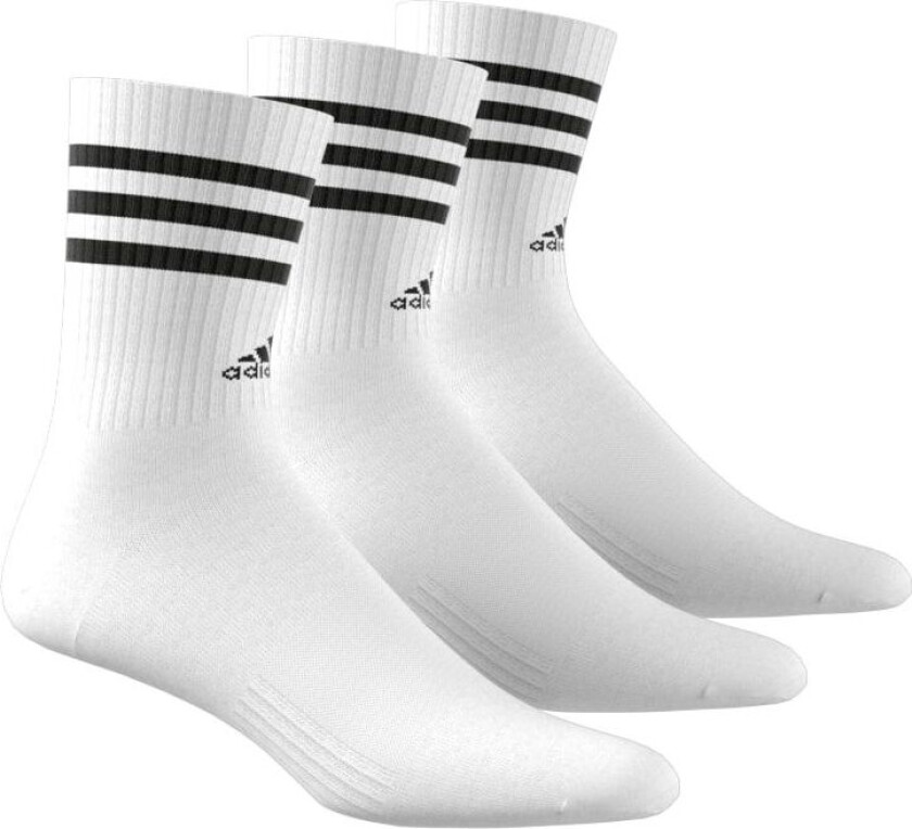 Bilde av adidas 3-Stripes Cushioned Crew Socks 3 Pairs, tennissokker, unisex WHITE/BLACK