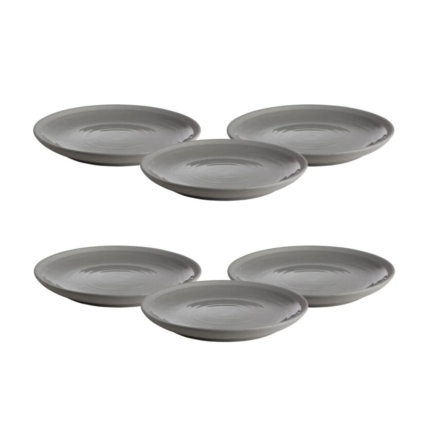 tallerken keramikk 21 cm 6-stk. Grå