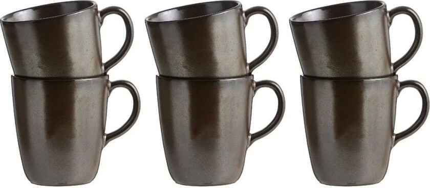 Aida Raw kopp med hank 30 cl 6-pakning Brown