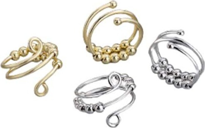 Anti-stress ring justerbar kobber 4-pakning