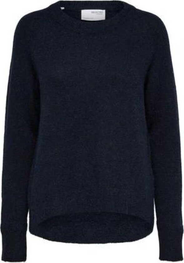Lulu Ls Knit O-Neck - Dark Sapphire Melange M