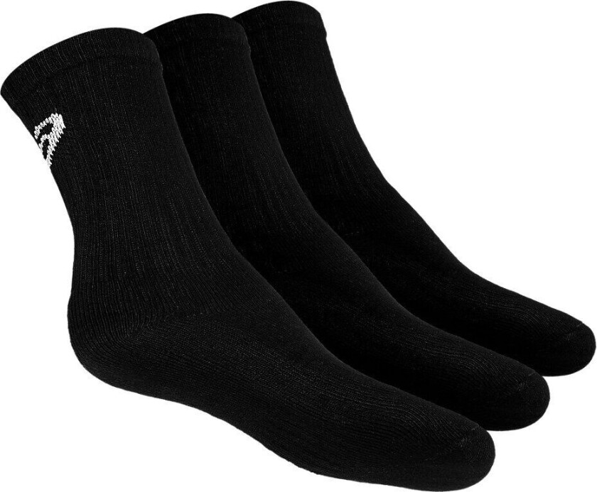 Asics 3PPK Crew Socks, bomullsokker, unisex BLACK