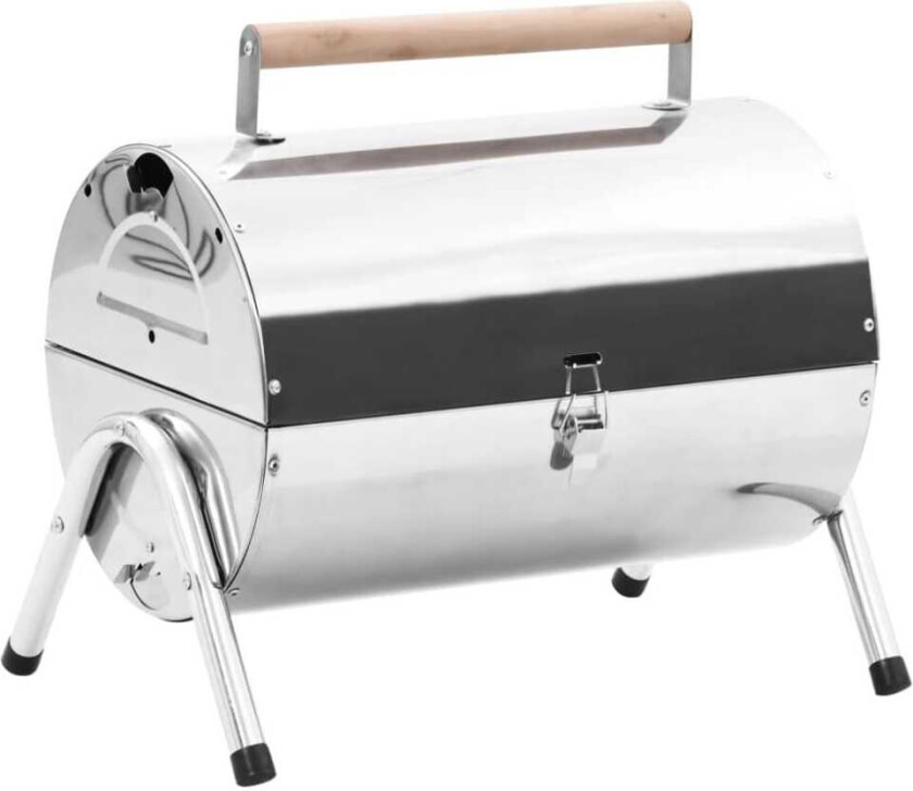 Bærbar bordgrill kull rustfritt stål doble rister