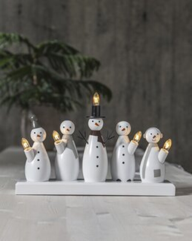 Snowman adventslysestake Hvit
