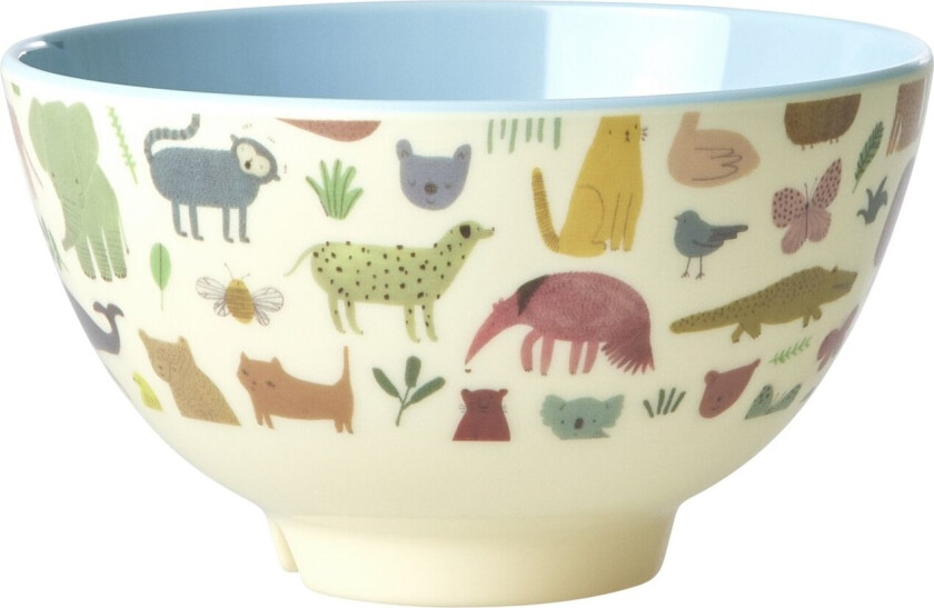 - Melamine Bowl Small 300 ml Dusty Blue Sweet Jungle Print