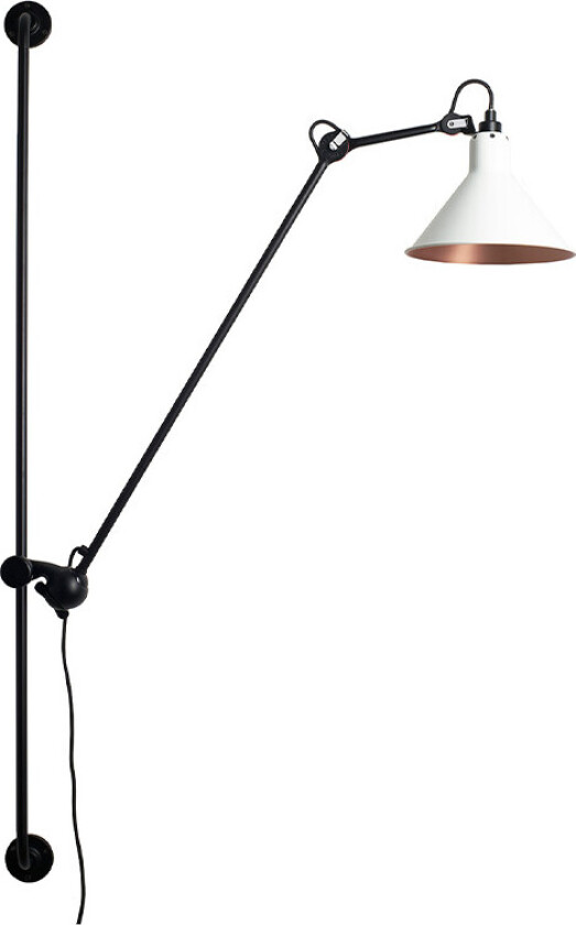 - 214 Vegglampe Conic Svart/Hvit/Kobber Lampe Gras
