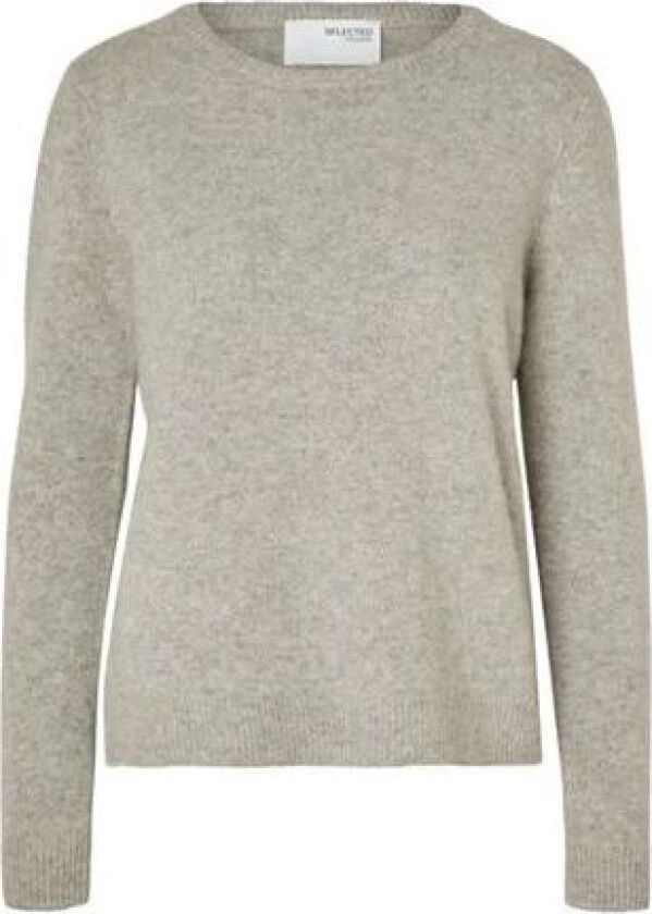 Manila LS Knit Cashmere O-Neck - Light Grey Melange L