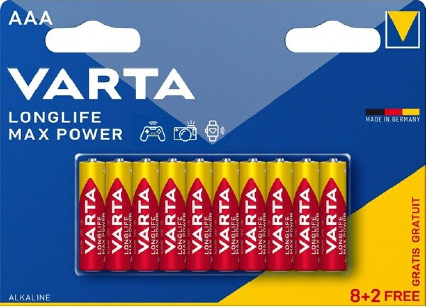 Bilde av Longlife Max Power AAA 10 Pack (8+2)