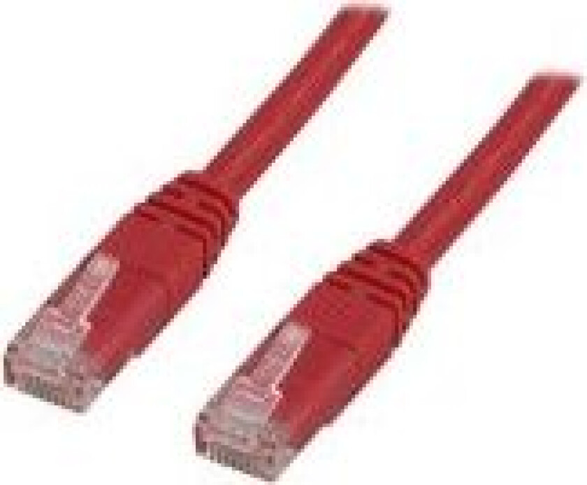 - Koblingskabel - RJ-45 (hann) til RJ-45 (hann) - 50 cm - UTP - CAT 6 - rød
