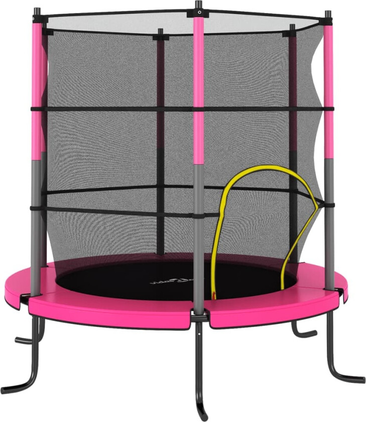 Trampoline med sikkerhetsnett 140x160 cm rosa