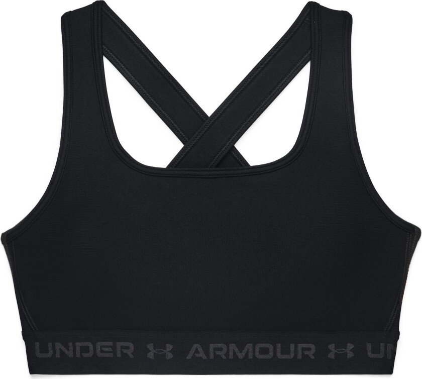 Women's UA Crossback Mid Bra XS, Black/Black/Jetgray