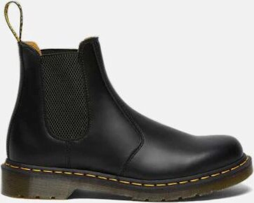 2976 Yellow Stitch Smooth Leather Chelsea Boots - Black Vintage 37