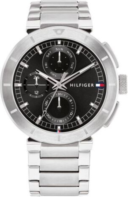 Lorenzo 1792116 - Kvarts - Sølv - Herreklokker - Rustfritt stål - ledd m/pin - Mineral