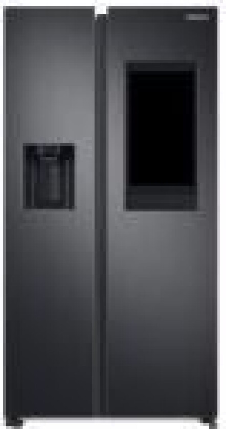 Family Hub RS6HA8891B1 - Kjøleskap/fryser - side-ved-side med vannautomat, isdispenser - Wi-Fi - bredde: 91.2 cm - dybde: 71.6 cm - høyde: 178 cm - 614 liter - Klasse E - premium black steel/black