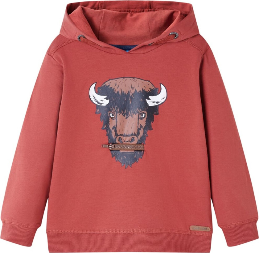 Bilde av Hettegenser for barn brent rød 128