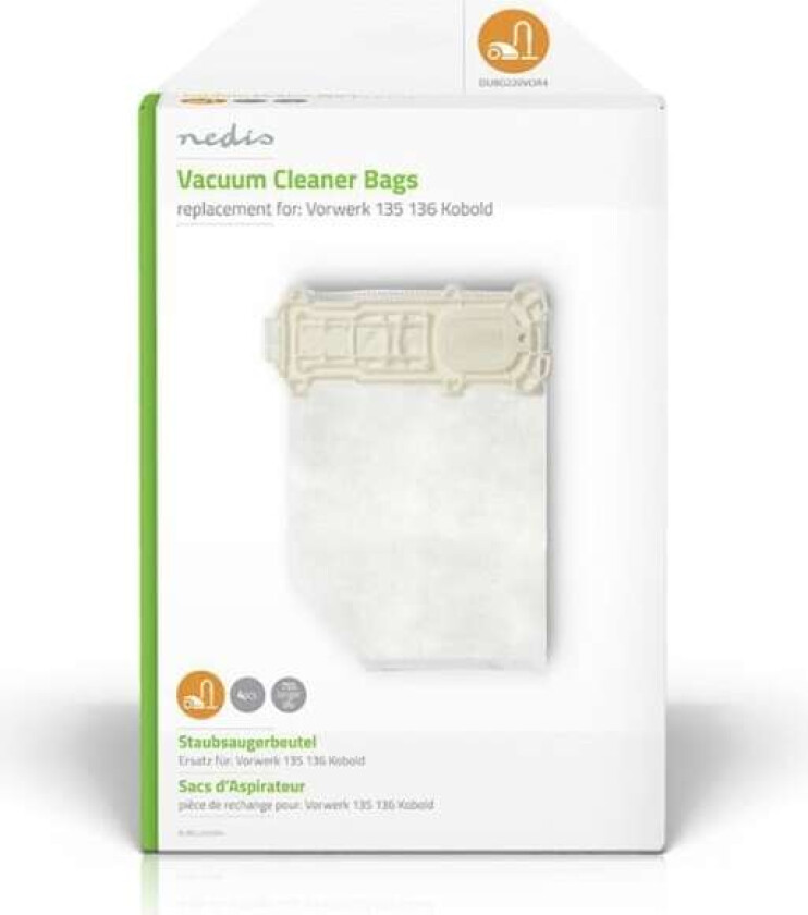 Bilde av Støvsugepose-   4 stk.   Syntetisk   Mest solgt for: Vorwerk 135136 Kobold   Hvit