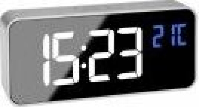 60.2032.54, Digital vekkerklokke, Rektangel, Sølv, Plast, 12/24h, 0 - 50 °C